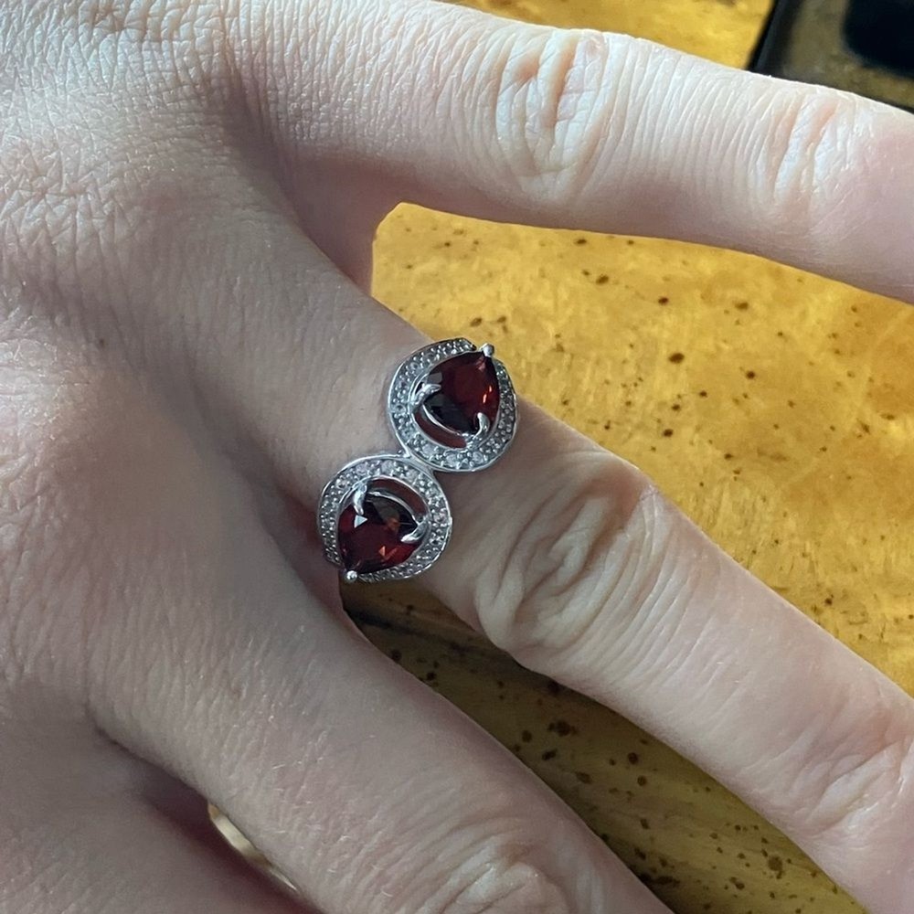 Red Labradorite Sterling Silver Ring Size 7