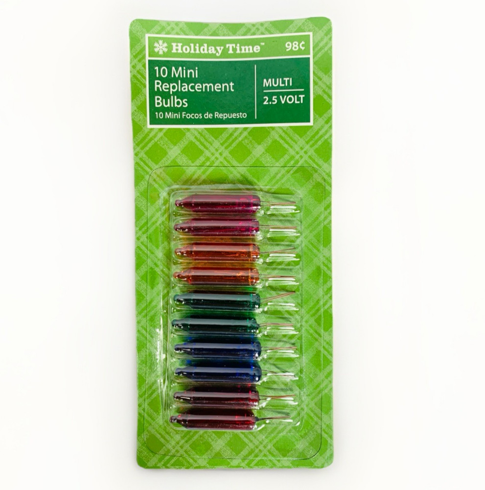 2.5 volt MultiColor Mini Christmas Light Bulbs for 50 100 150 Count Strings 10pk