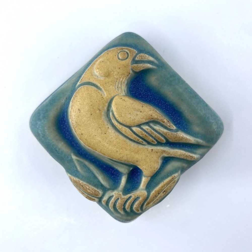 Crow  2x2” Ceramic Art Tile By Gretchen Kramp