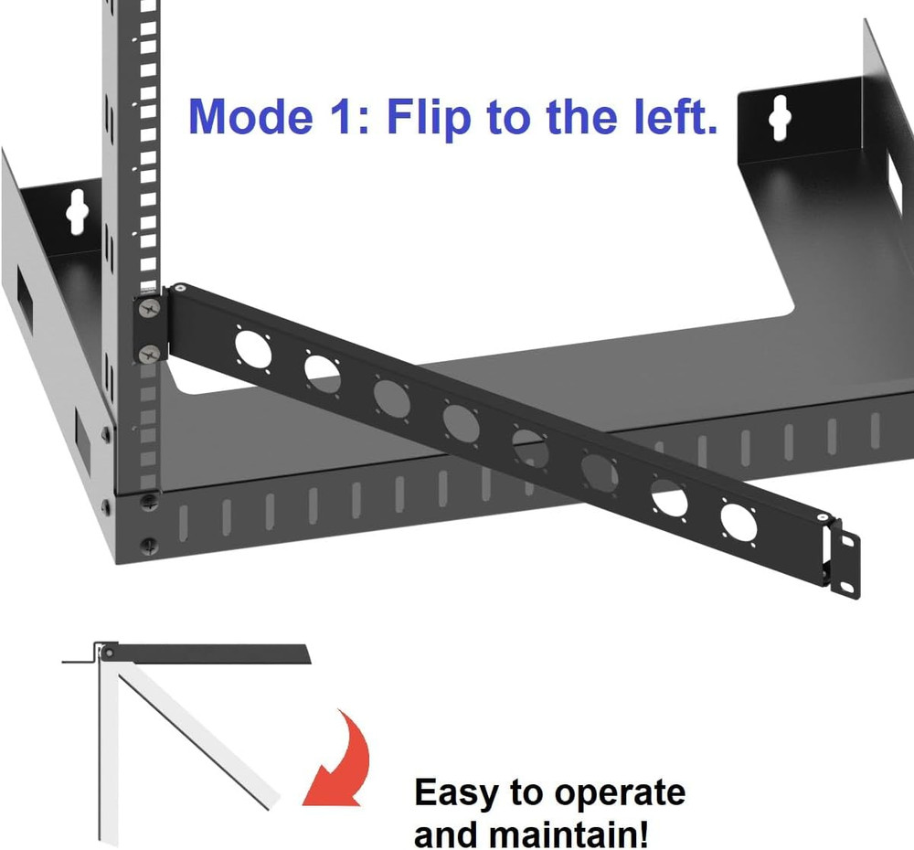 1U Hinged Rack Panel for 19" Rack - 8D XLR HDMI Audio Mount