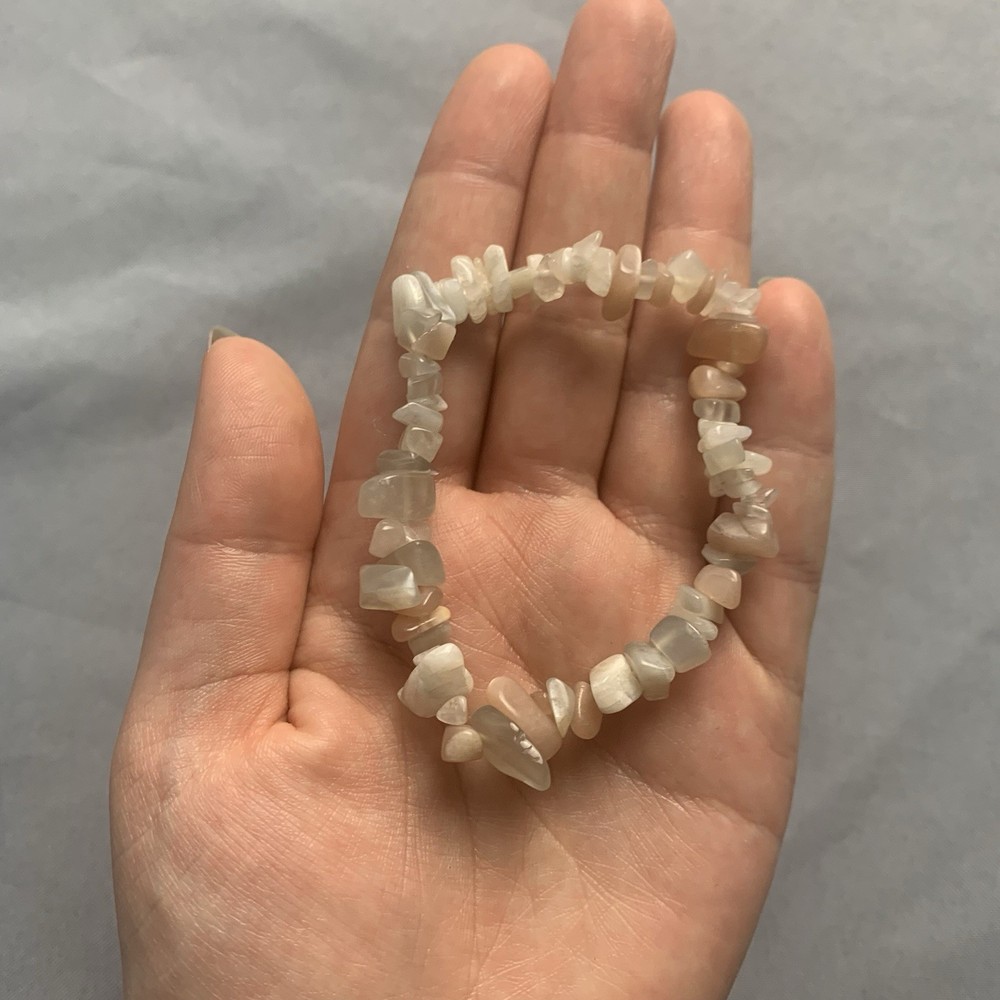 Mixed Moonstone Elasticated Chip Bracelet (brand new unworn)