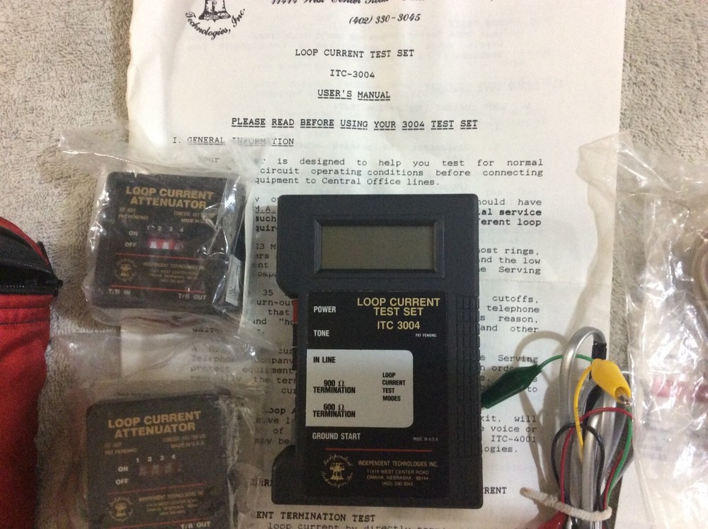 Independent Technologies Telco 3004 loop tester 4001 loop current attenuators