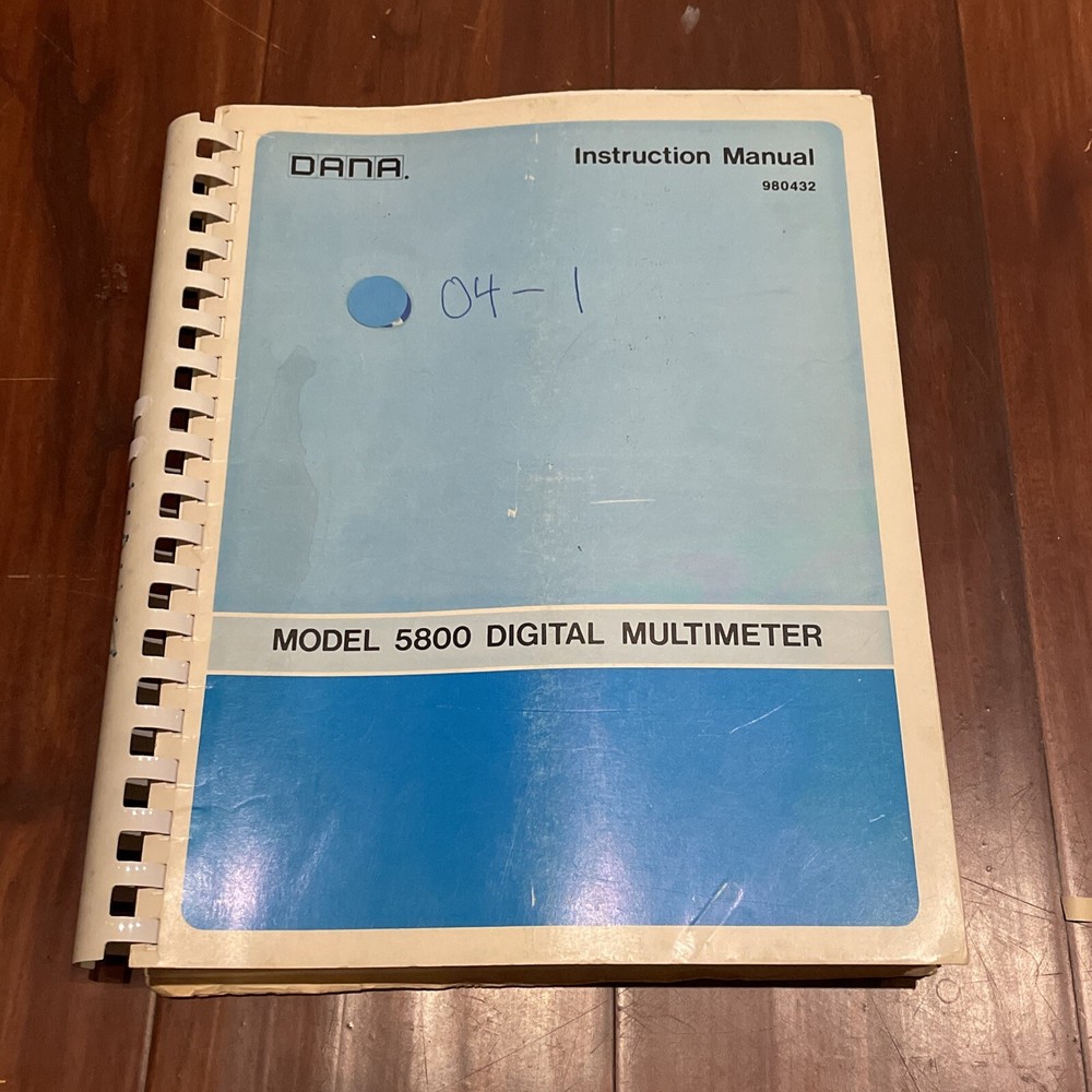 DANA Model 5800 Digital Multimeter Instruction Manual 980432