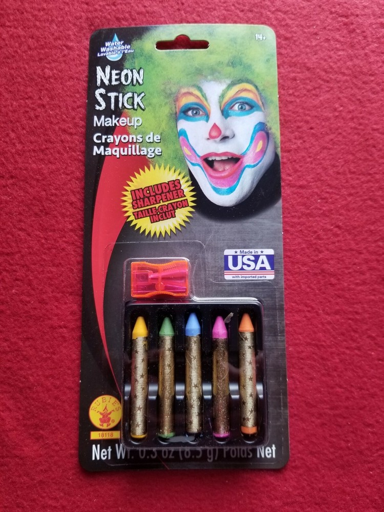 Neon Stick Halloween Clown Makeup