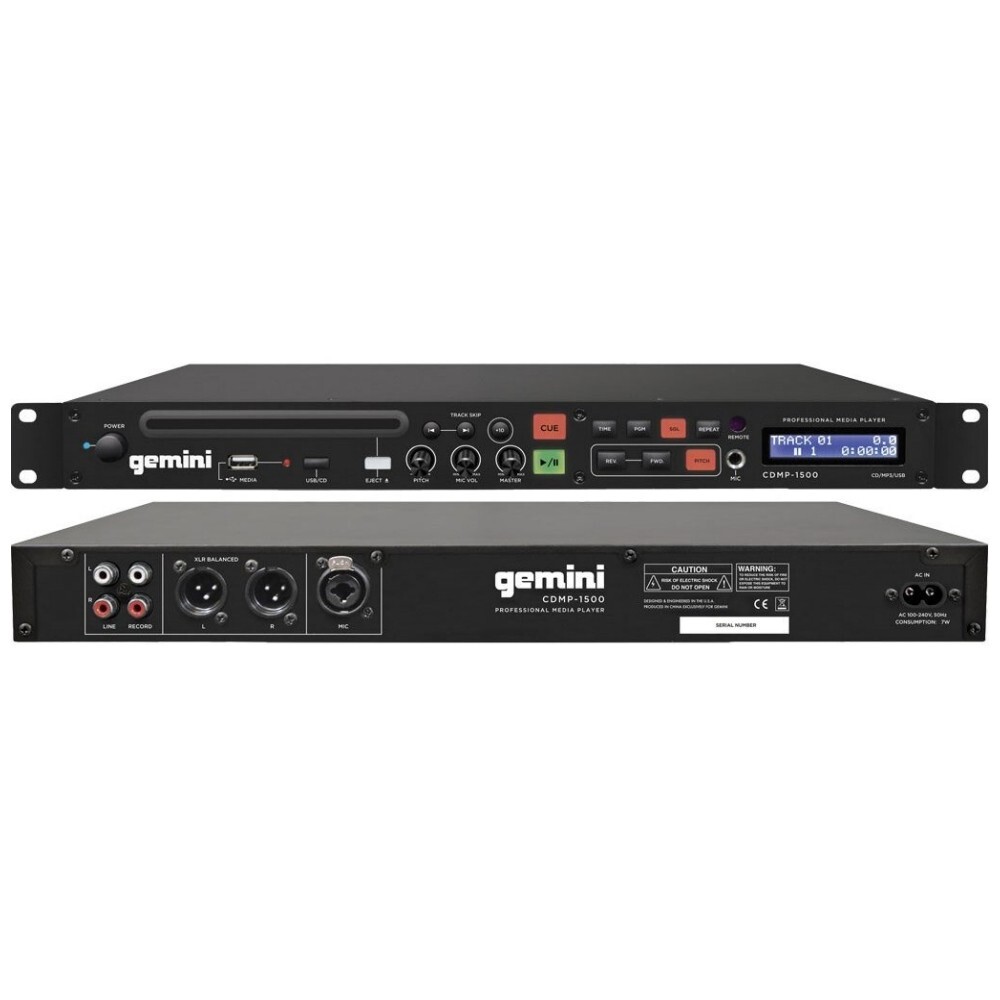 GEMINI CDMP-1500 Rackmount Pitch Control Media Player