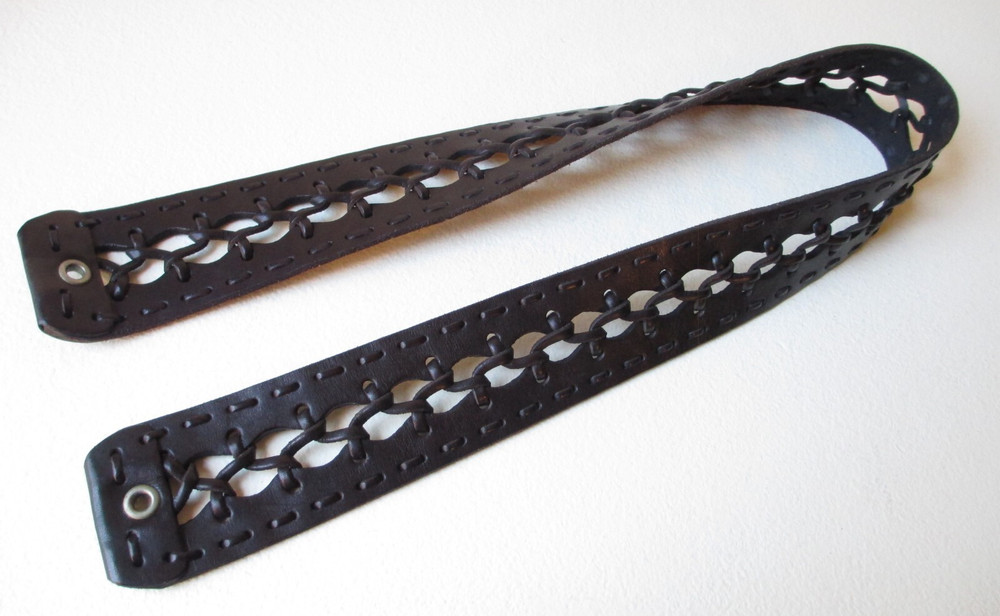 Unknown Possibly Handcrafted Black Leather 33" + Belt or Strap Incomplete/Other