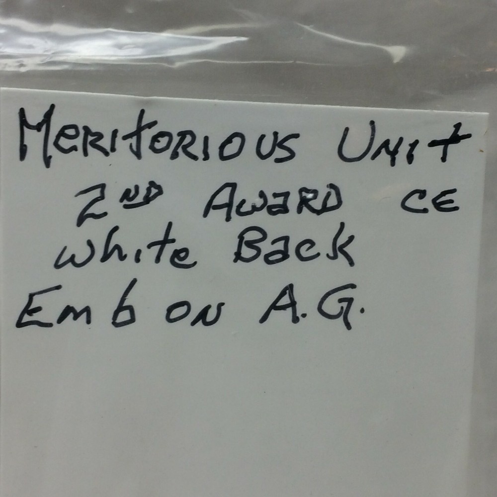Vintage Military Patch Meritorious Unit Second Award White Back Variant