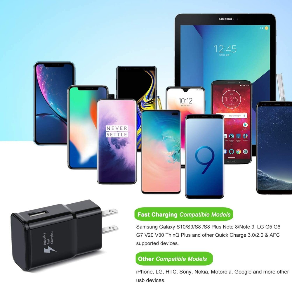 Fast Wall Charger Plug + USB Type C Cable For Samsung Galaxy Note 10 S8 S9 S10