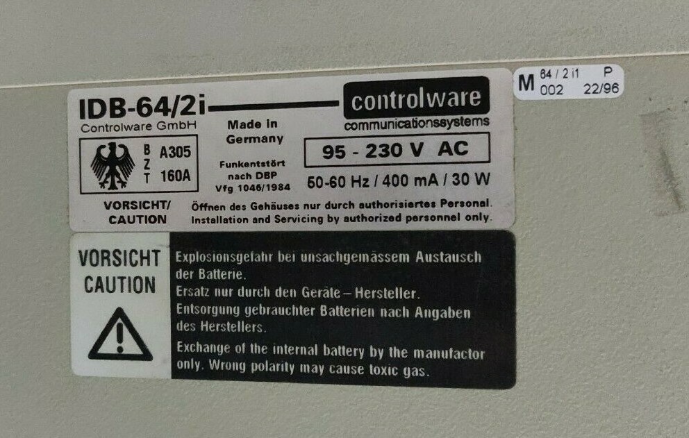 CONTROLWARE IDB-64/2i ISDN Dial Backup System