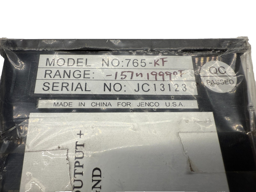 Jenco Instruments 765KF, Panel Meter, Type K Thermocouple Reader - NFS