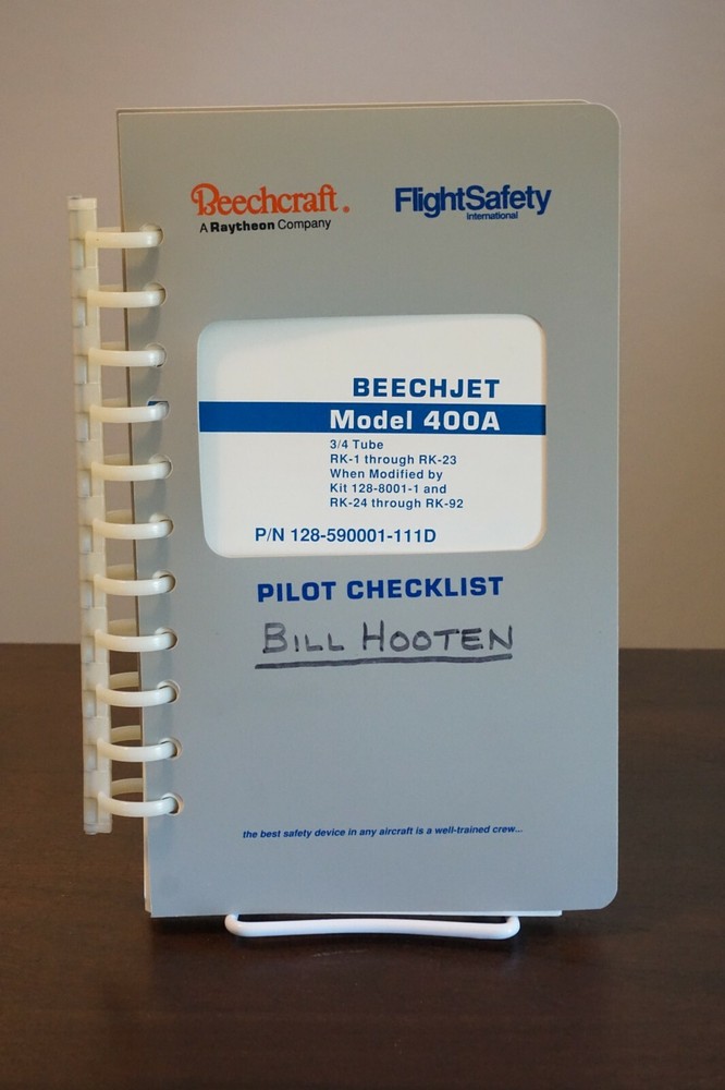 Raytheon Aircraft Company Beechjet Model 400A Pilot Checklist