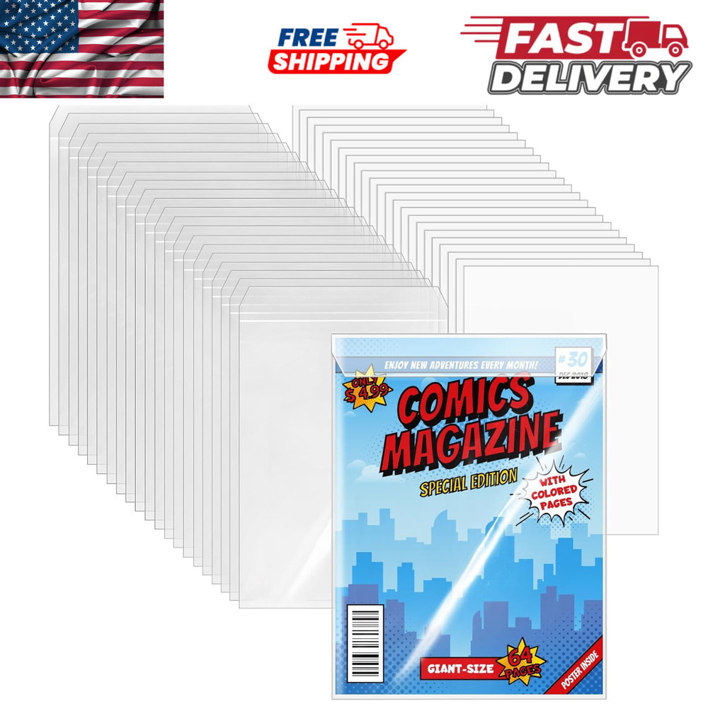 25 sets of Top Comic Bag Current, Hard White Backing Board Holder for Comic Book