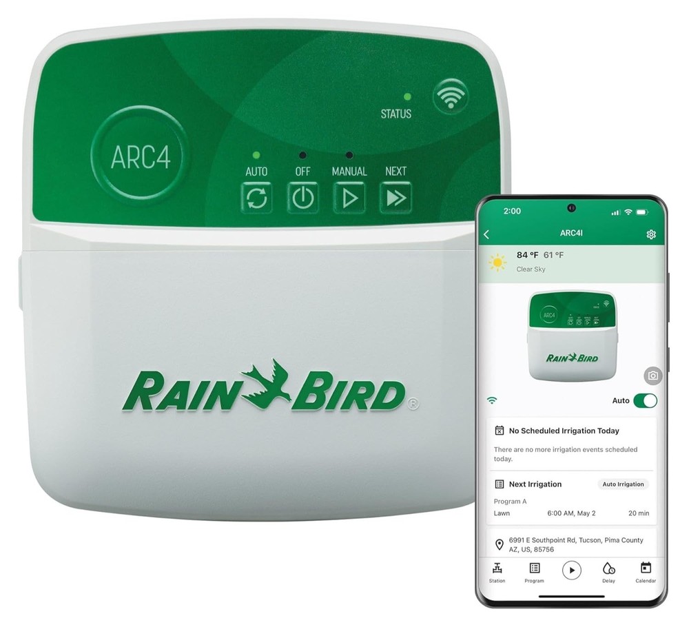 Rain Bird 4-Zone ARC4 App-Based Indoor Smart Irrigation WiFi Timer/Controller