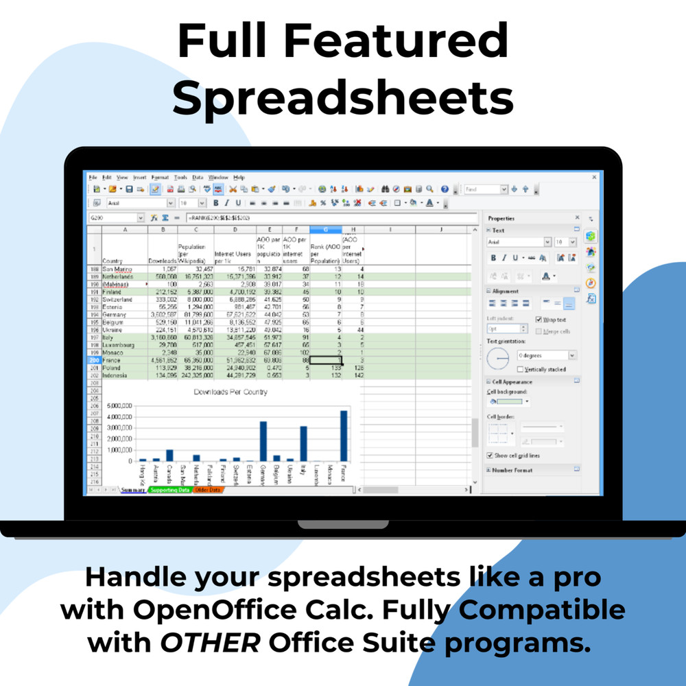 Open Office Home and Student 2023 - Office Software Suite for Windows & MAC - CD