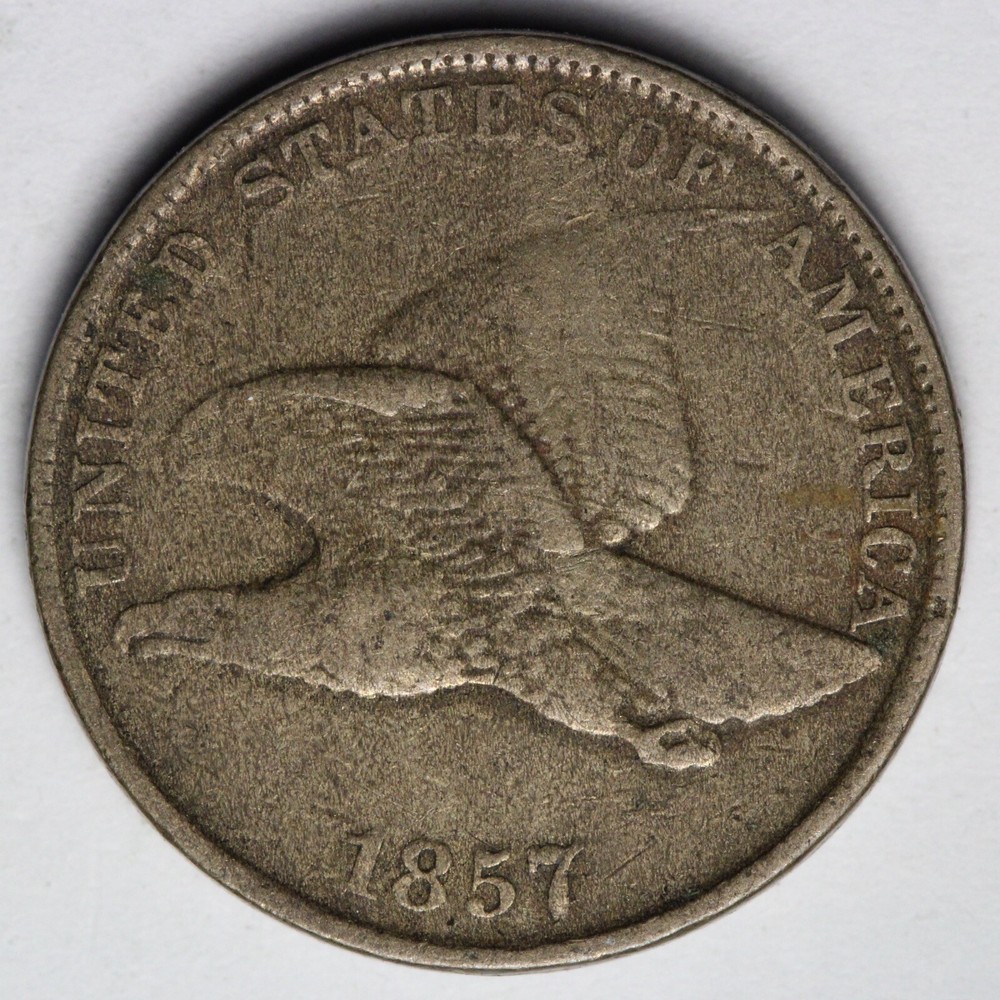 1857 Flying Eagle Cent Penny CHOICE VF E125 KEM