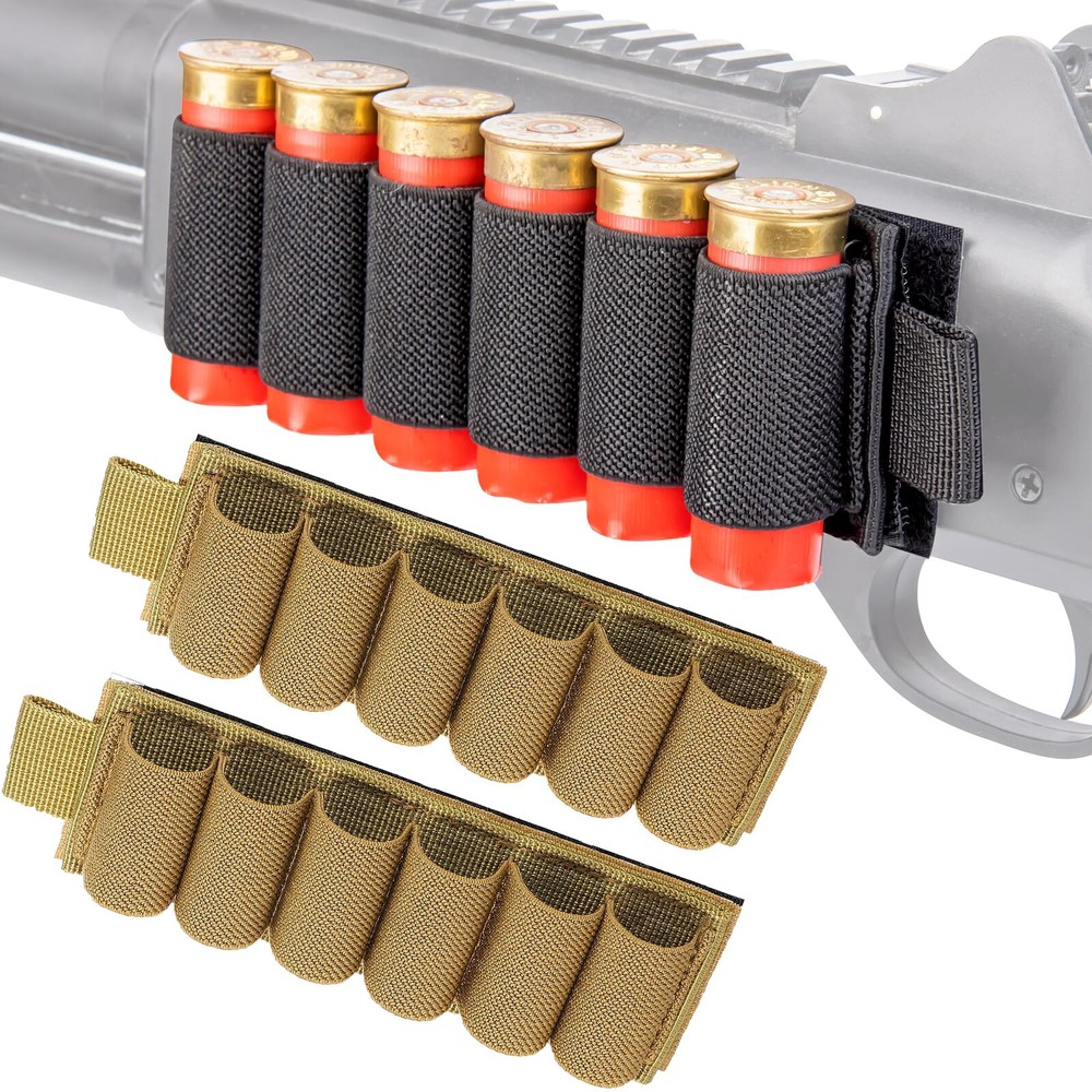 12 Ga Shotgun Shells Holder 2 Pack Ammo Holder Side Saddle with Adhensive Loop