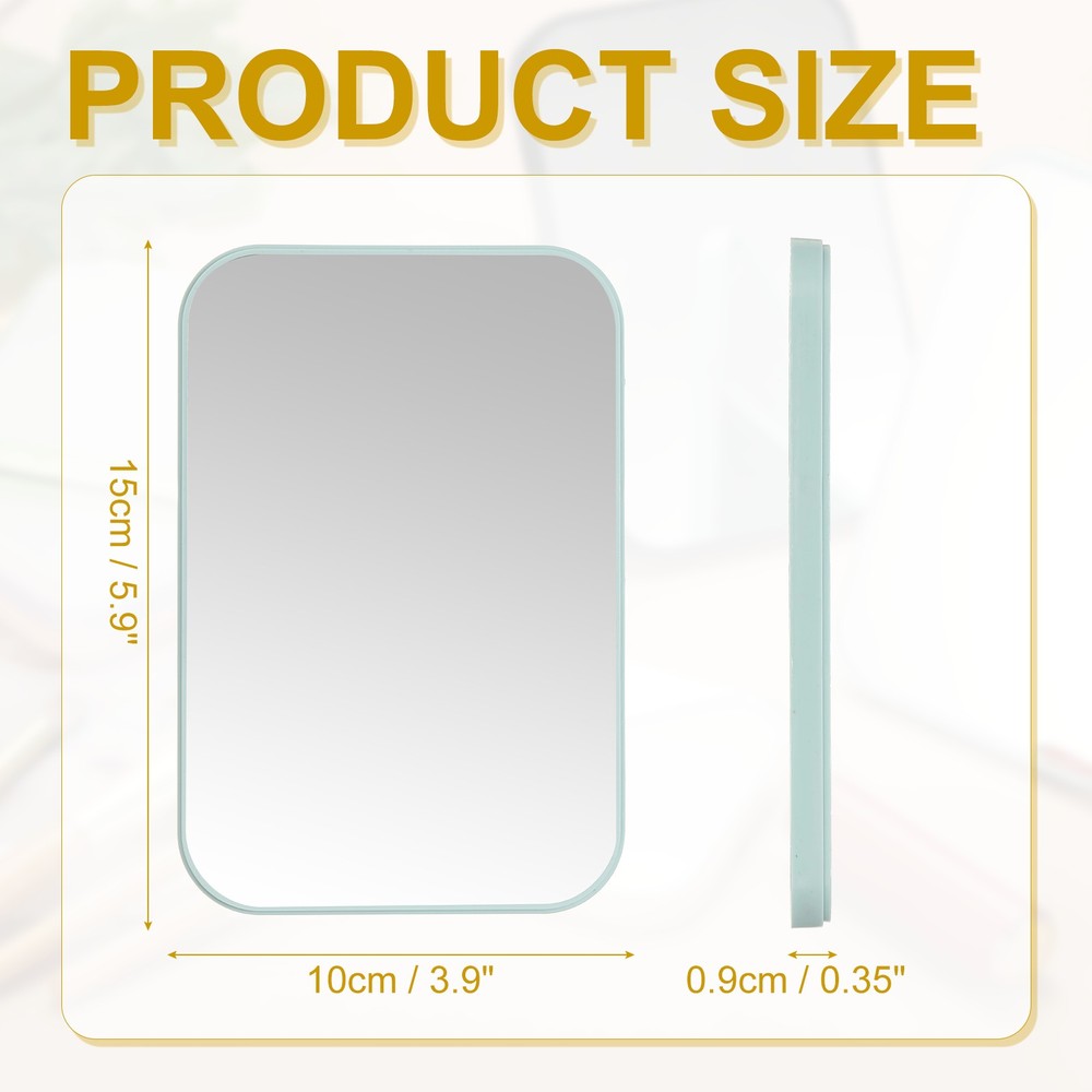 Desktop Makeup Mirror, 5.9 x 3.9" Portable Folding Vanity Mirror, Light Blue
