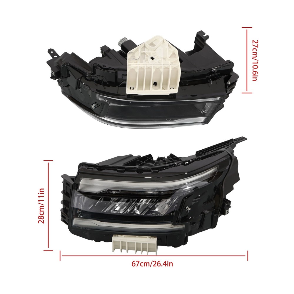 For 2022 2023 2024 Nissan Frontier Headlight Assembly LED Type Left+Right Black