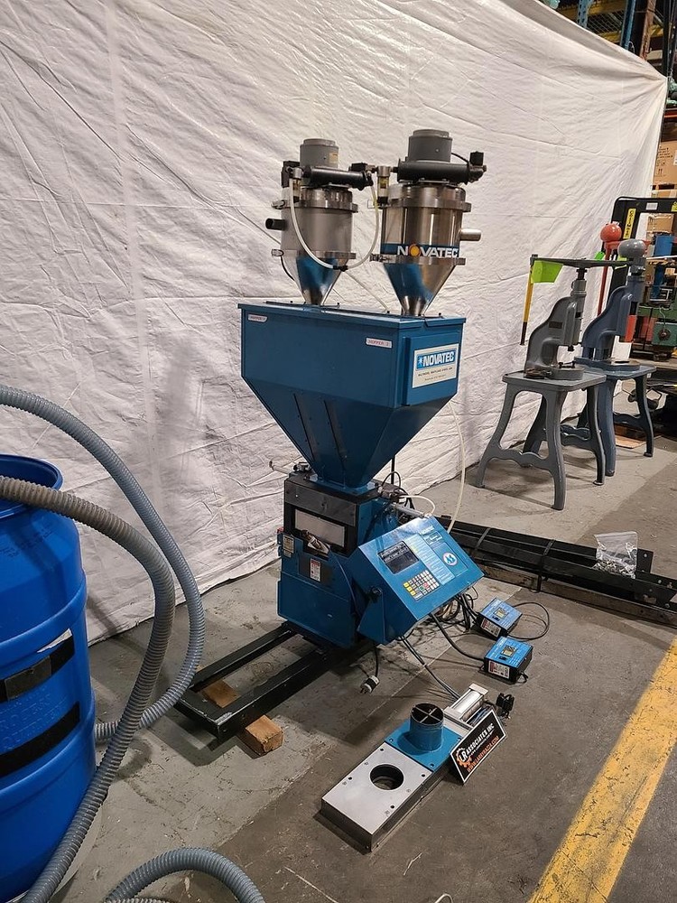 Novatec Complete Plastic Resin Batch Blending System NGBBS-2 Dual VL-3 Loaders