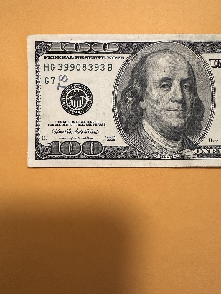 2006 - $100 Dollar Bill - Multiple Ink Bleed Through Errors (See Description)