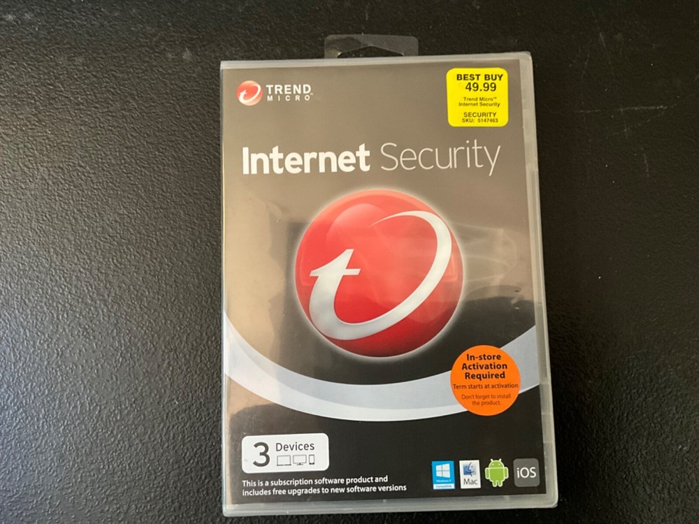 Trend Micro Internet Security (Windows 8/Mac/And/iOS, 3 Devices Protected) NEW
