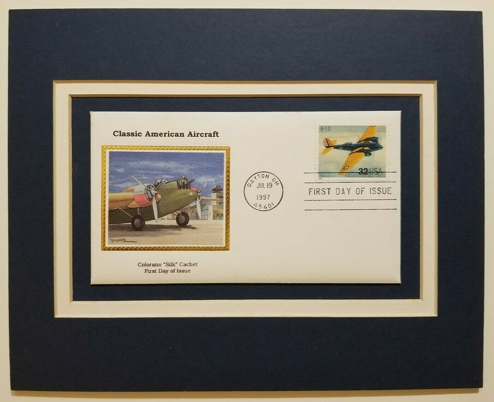 MARTIN B-10 BOMBER AIRCRAFT - FRAMEABLE POSTAGE STAMP ART - 0930