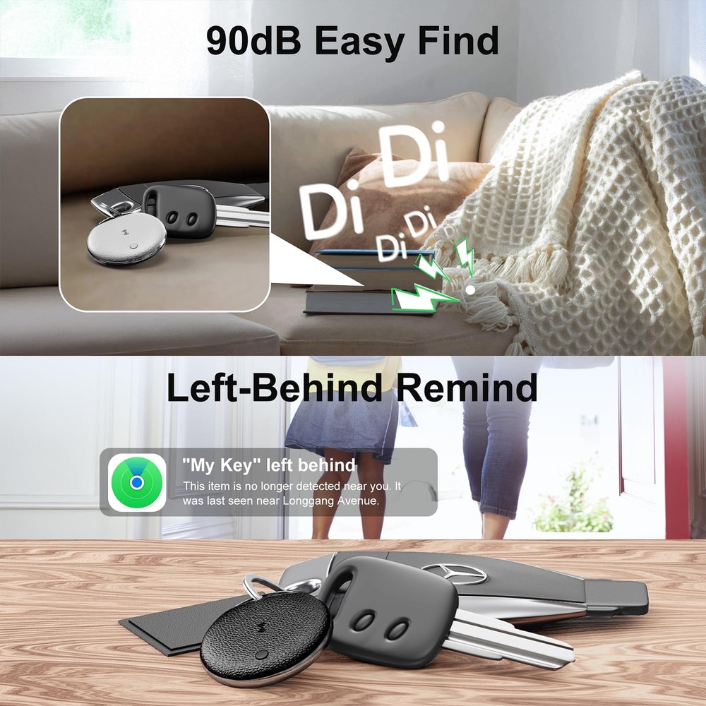 Air Tracker Tags-4 Pack, Smart Tag Work Compatible with 4 Black/White