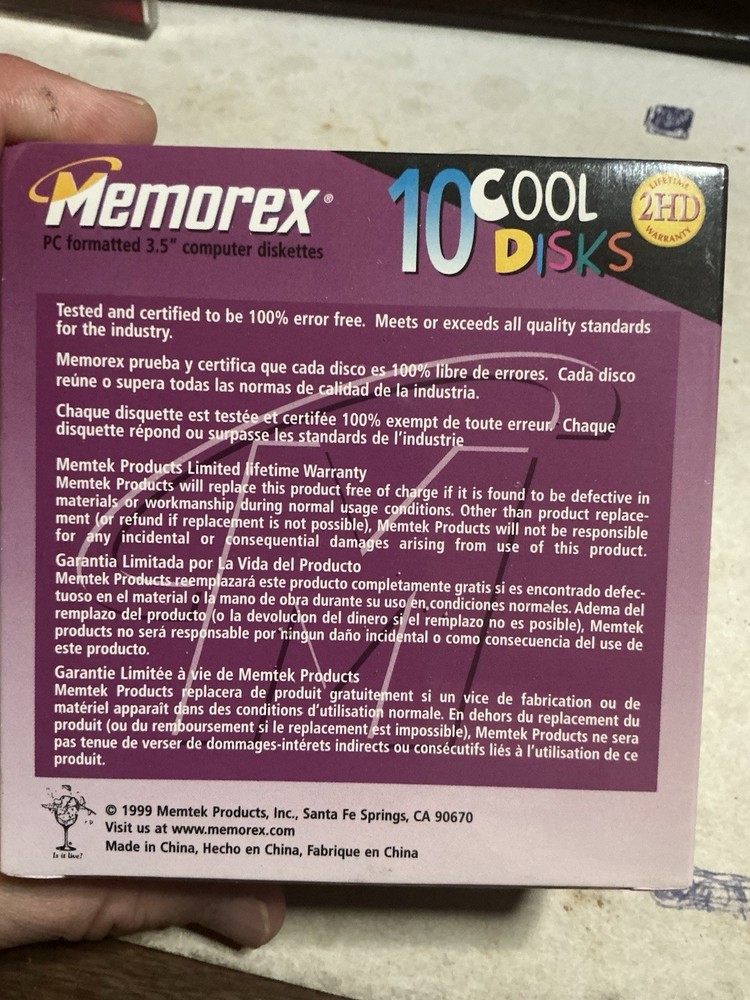 10 Pack Memorex 2HD 3.5" Computer Diskettes PC Format Cool Disks -New Sealed