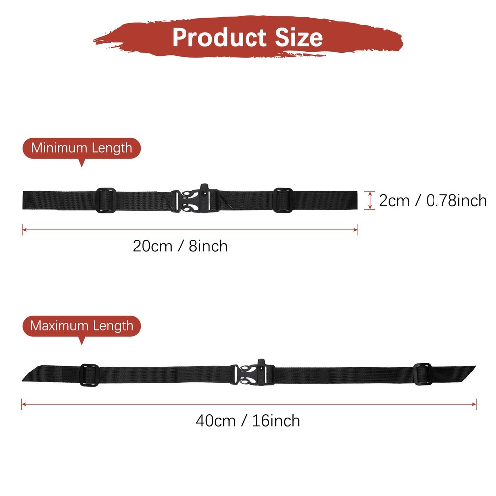 Backpack Chest Strap [2PCS] - Hollow Emergency Whistle Buckle - [Black & Grey]