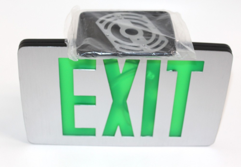 8 Pack Envoy Lighting LED Emergency Exit Sign, Green Letter, Battery Back-up