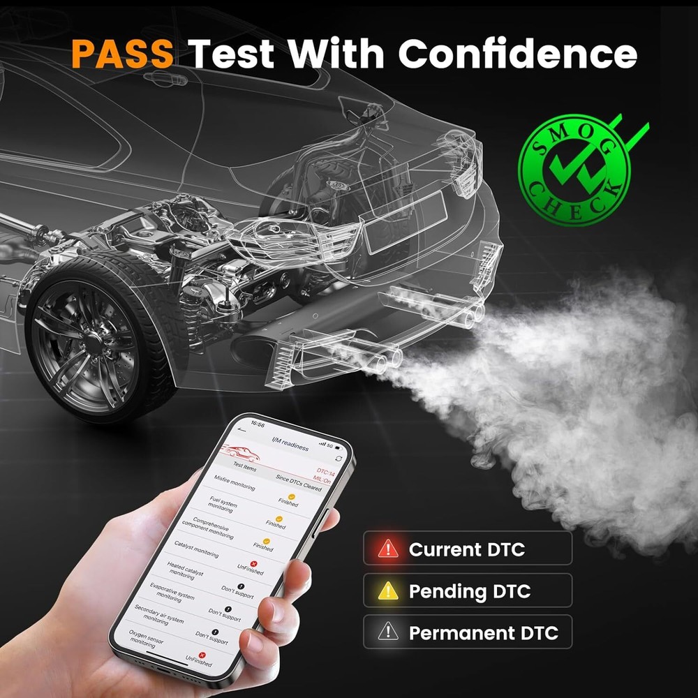 Bluetooth Code Reader Car Engine OBD2 Scanner Battery Test Diagnostic Scan Tool