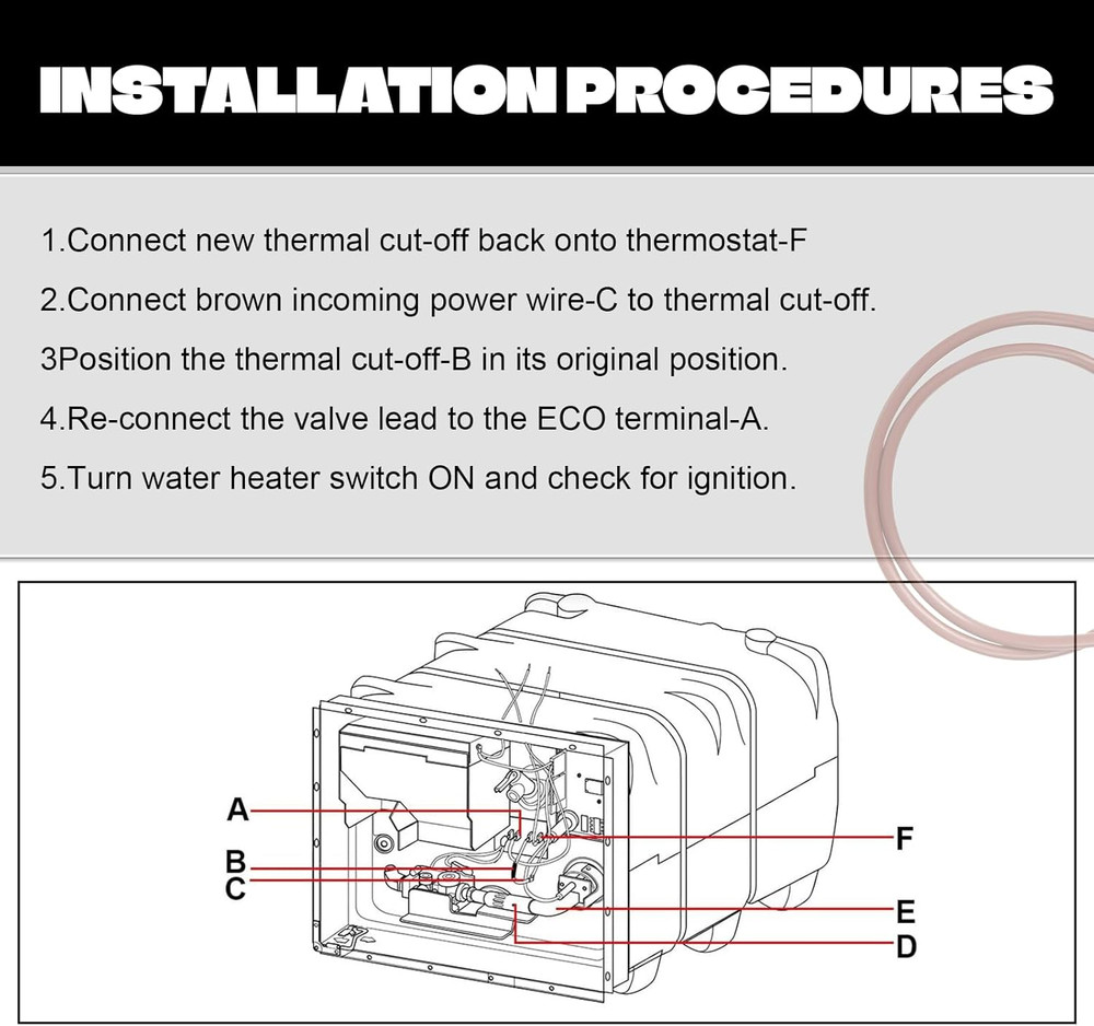 5 Pcak Water Heater Thermal Fuse Breaker Kit, RV Water Heater Thermal Fuse Repla
