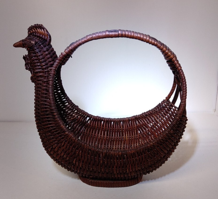 Chicken & Rooster Wicker Crafting Baskets