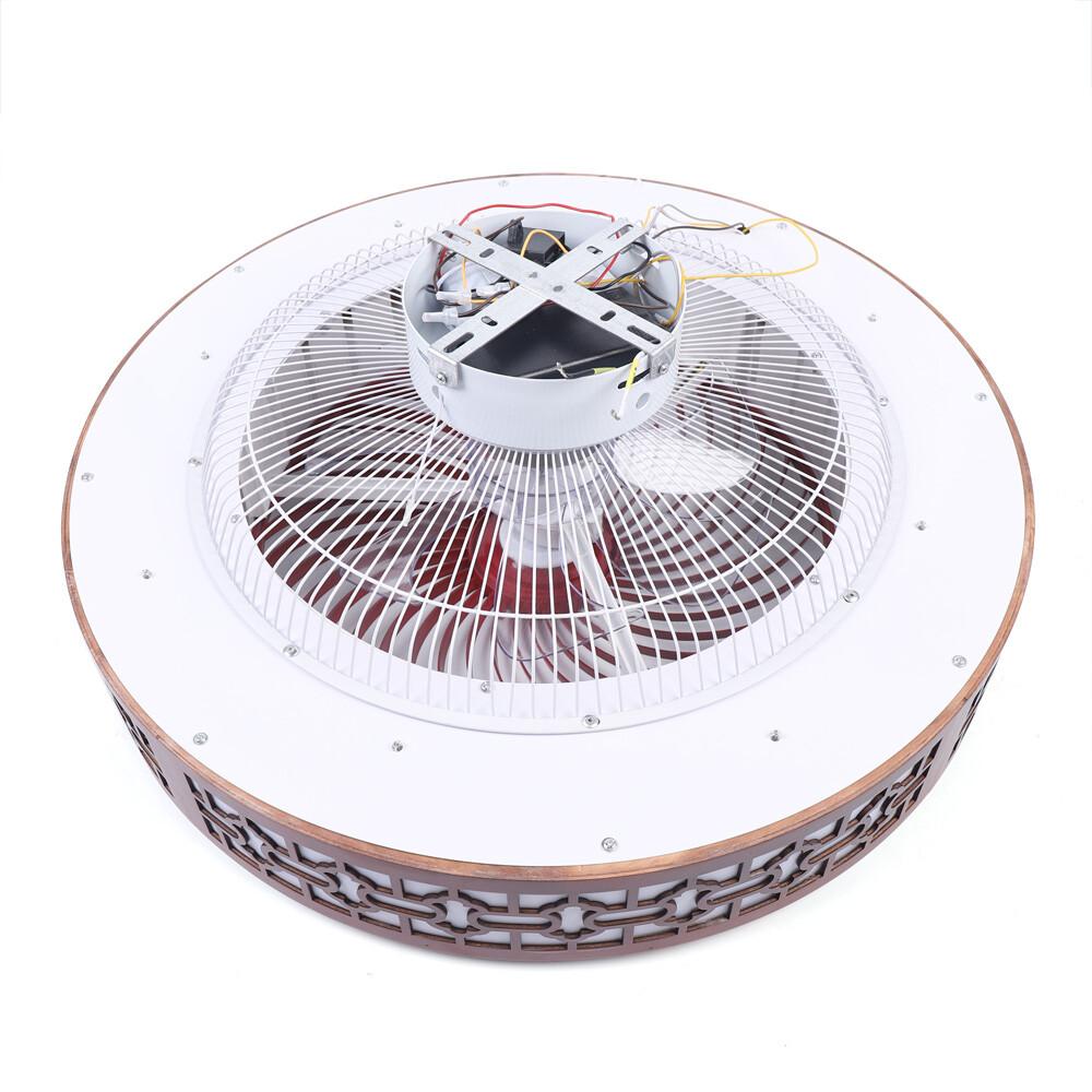 22''LED Light Flush Mount Chandelier Lamp Modern Ceiling Fan + Remote Control