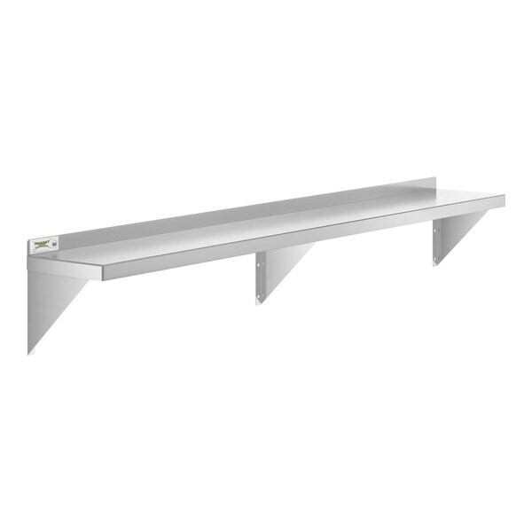 10"W x 72"L Stainless Steel Heavy Duty Kitchen Overshelf Solid Wall Mount Shelf