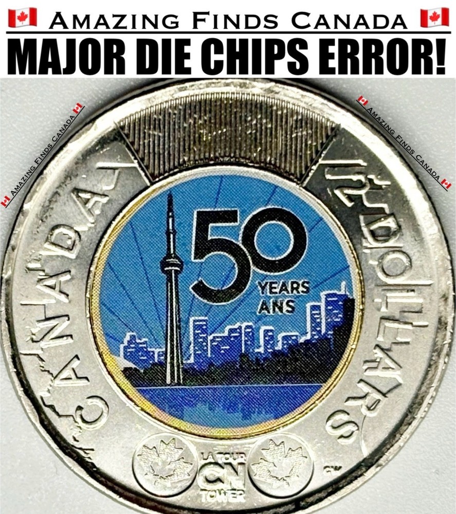 *ERROR* 2026 Canada $2 Dollar CN TOWER Coloured Toonie! *MAJOR DIE CHIPS ERROR*