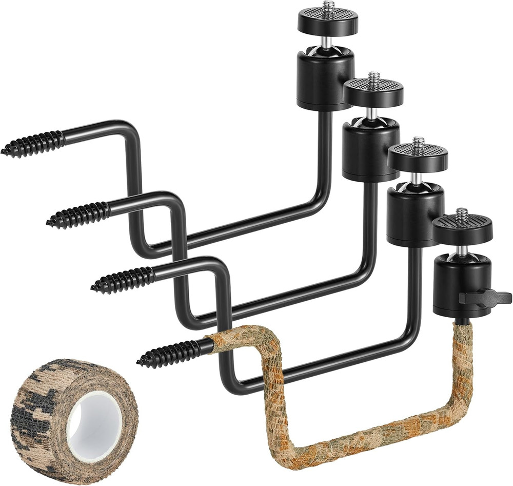 ALTIN Trail Camera Tree Mount, 4 Pack Tracking Bracket, Tree 1/4" X 20 Screw，360