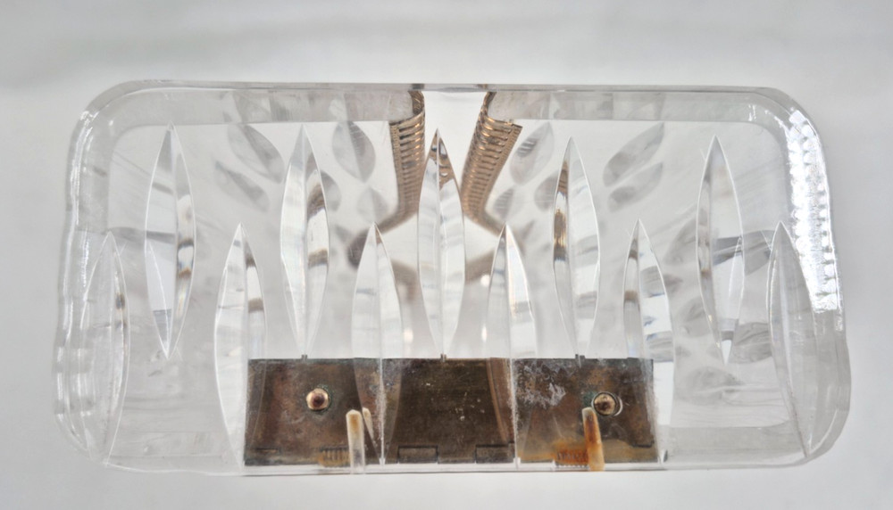 Vintage WILARDY Lucite & Brass Rectangular Tissue Box Holder/Cover