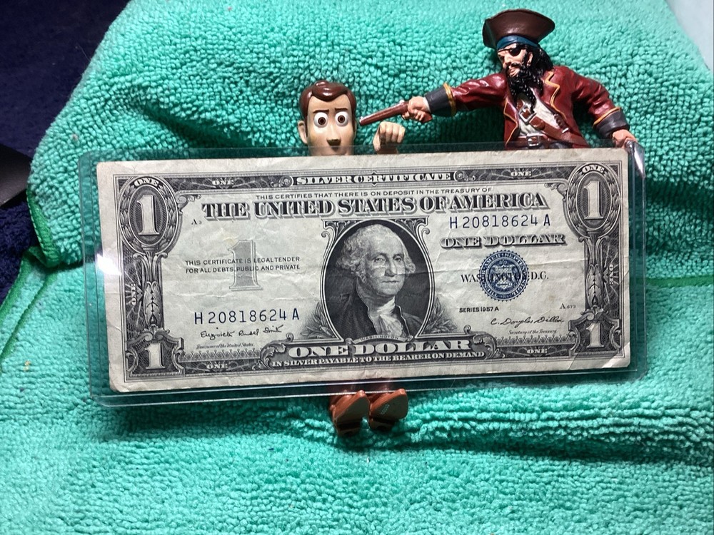 1957 A SILVER CERTIFICATE EF in RIDIG HOLDER🦅