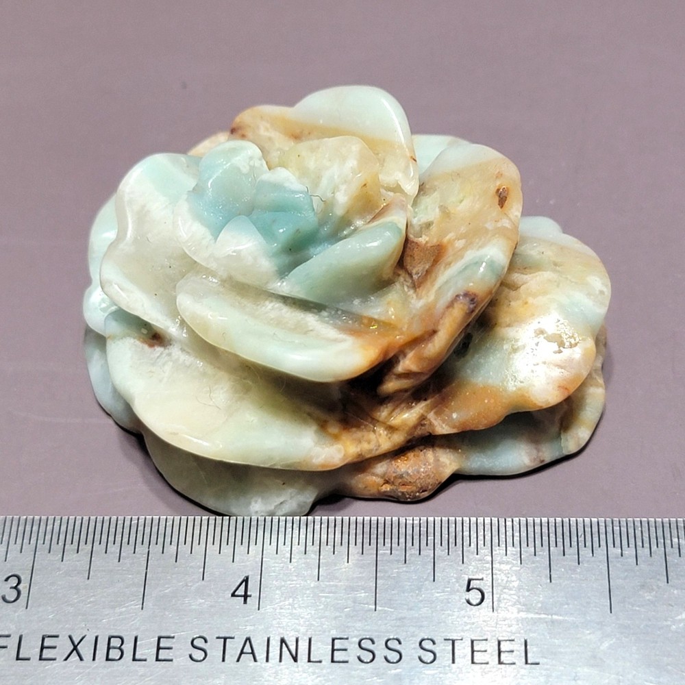 Amazonite Rose Carving- WYSIWYG