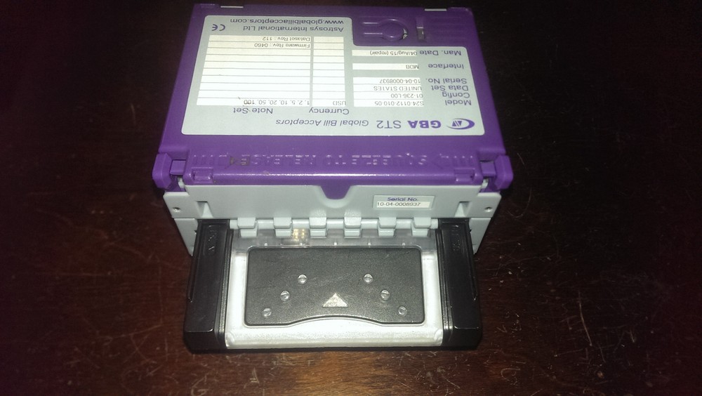 FULLY REFURBED GBA ST2 GLOBAL ASTRO STYSTEMS BILL VALIDATOR FOR COMBO VENDING