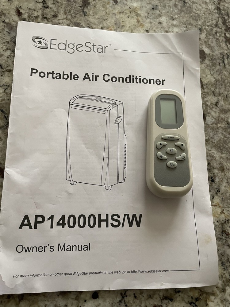 EdgeStar Portable Air Conditioner Remote and Owner's Manual for AP14000HS/W