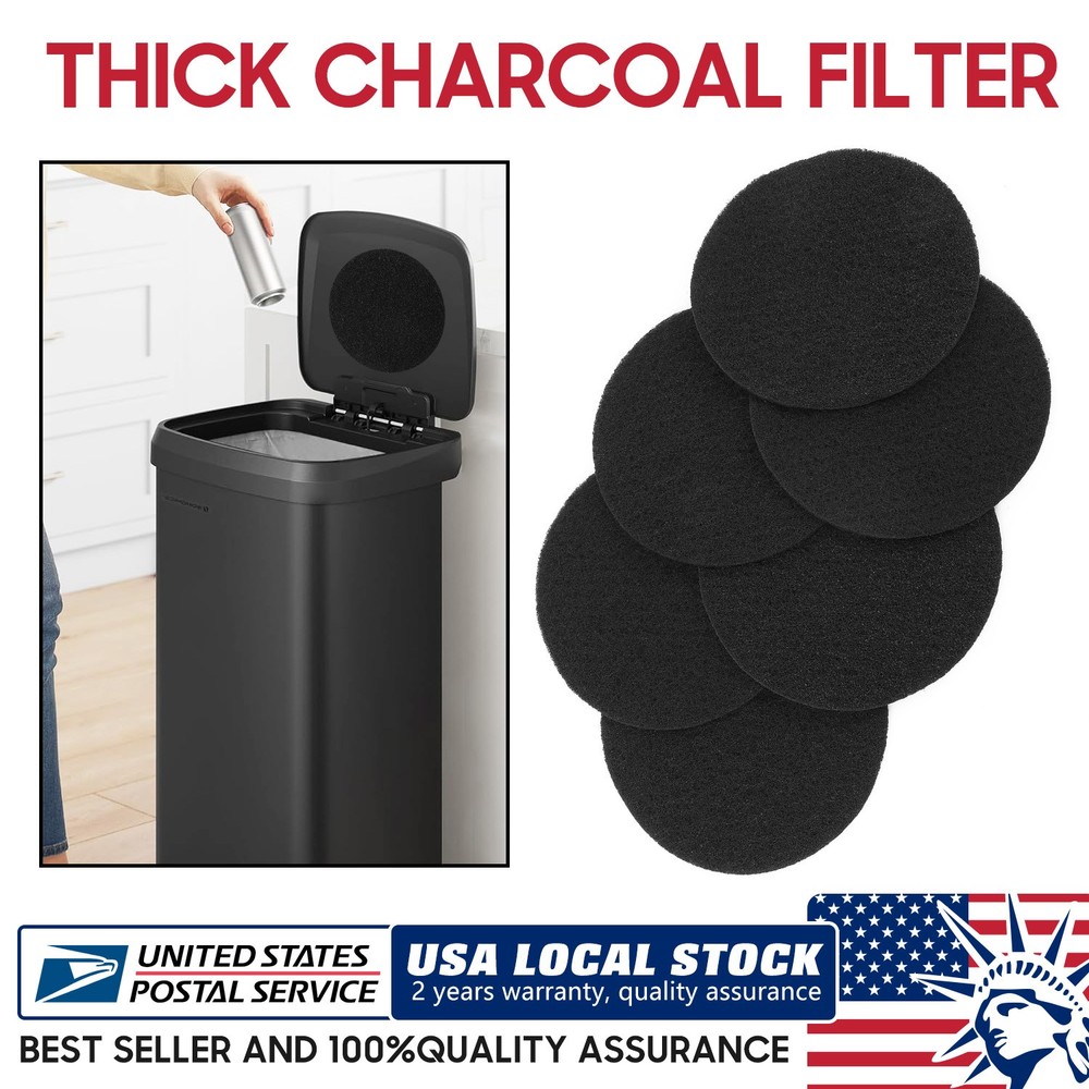 6 Pcs Kitchen Compost Bin Charcoal Filter Ceramic Pail Activated Carbon Filter