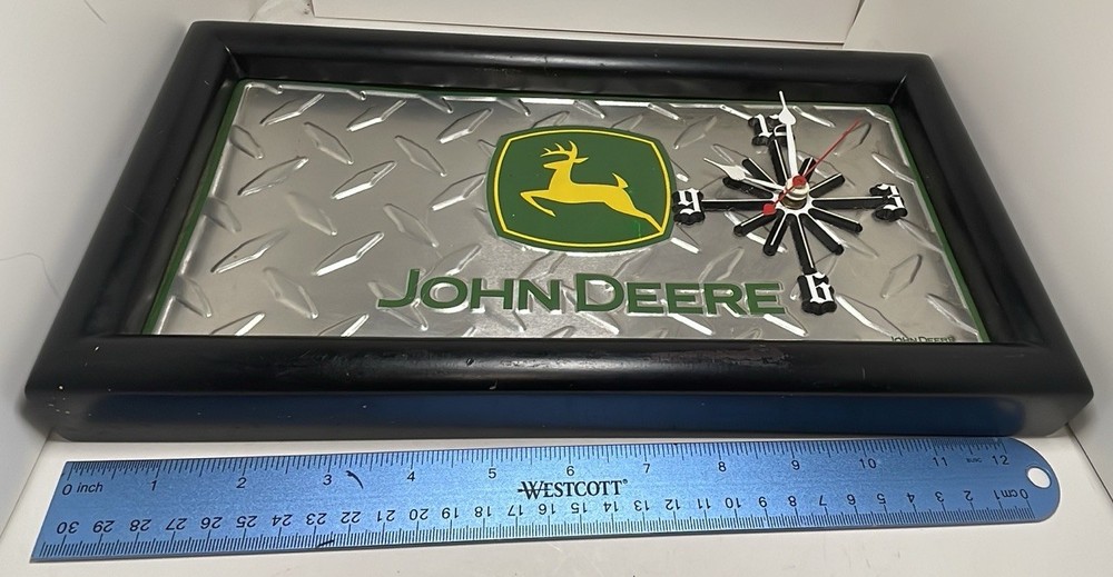 John Deere Clock Framed License Plate Design Diamond Clock Works