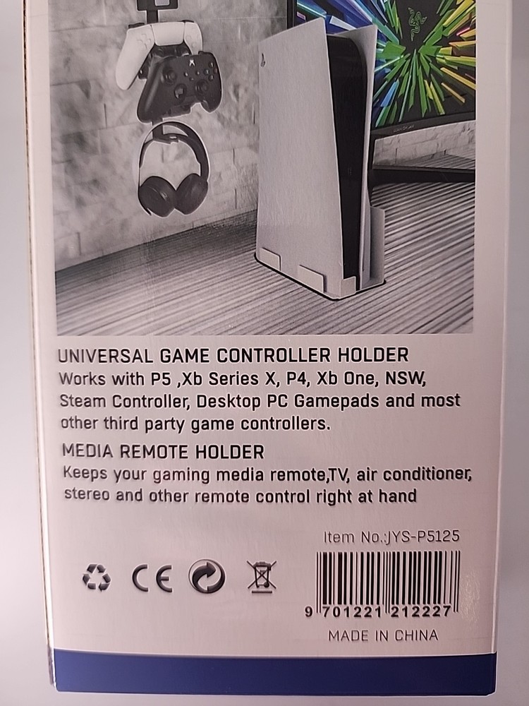 JYS Universal Controller Remote Wall Mount Headset Hanger PS/ Xbox controller