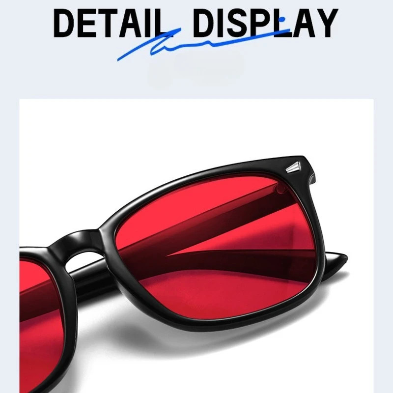 Classic Red Lens Blue Light Blocking Glasses Square Men Better Sleep.