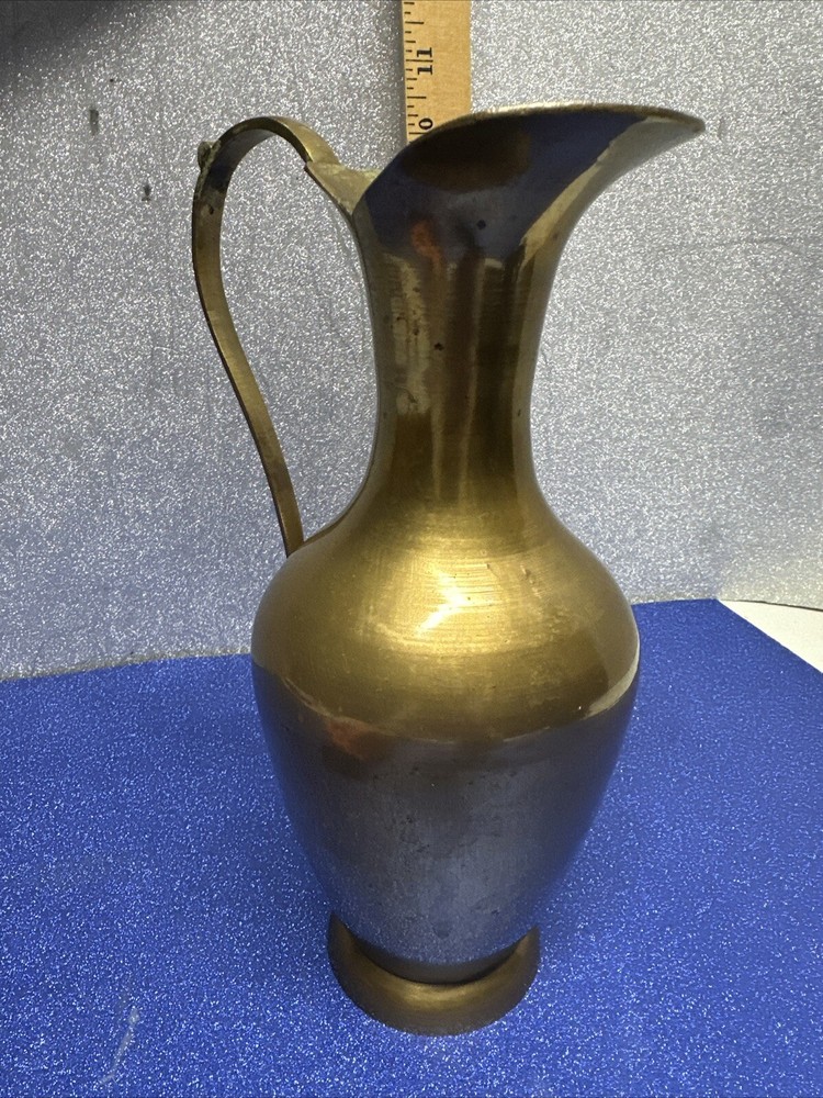 Vintage Brass Handled Bud Vase 9” Decor
