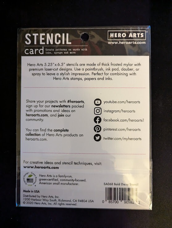 New Hero Arts "BOLD DAISY" Stencil 6"x6"