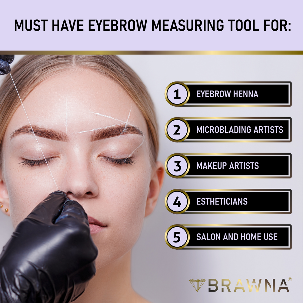 BRAWNA Black and White Pre-Inked Eyebrow Mapping String - Microblading Supplies