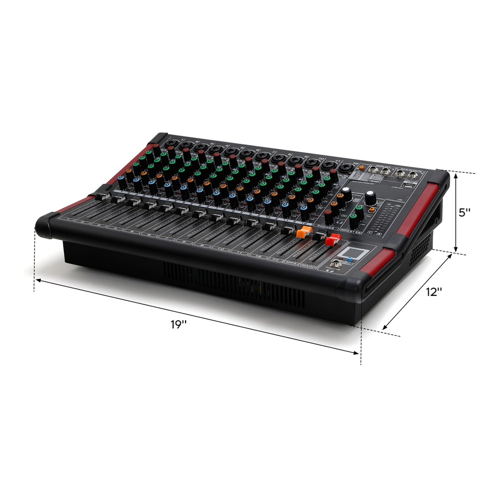 12 Channel Powered Bluetooth Audio Studio Mixer Digital Mixer Mixing Amplifier